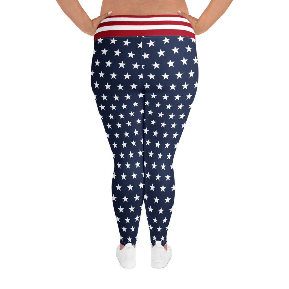 Blue Stars Curvy Performance Leggings