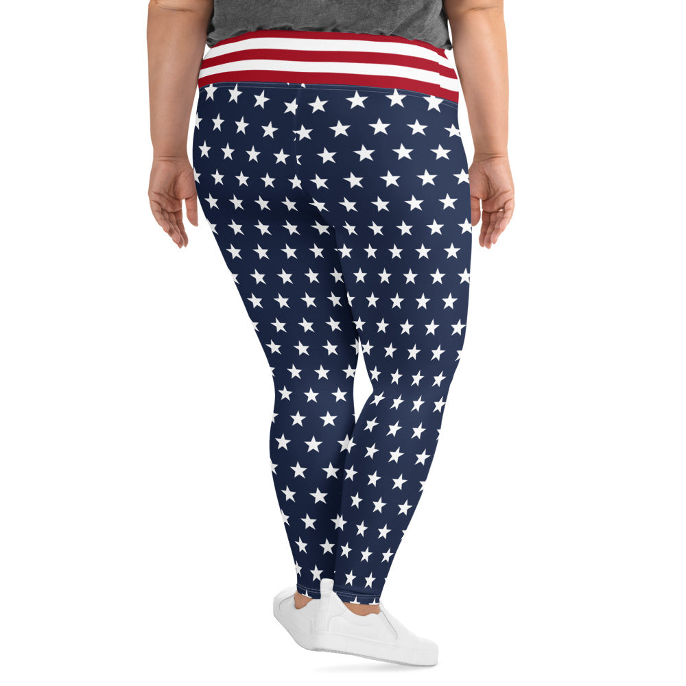 Blue Stars Curvy Performance Leggings