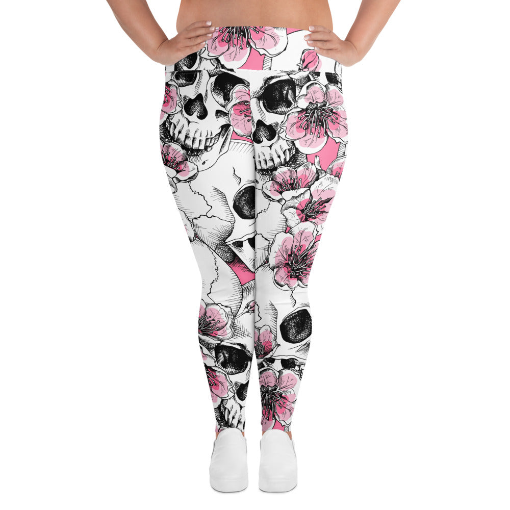 Skull Flower Curvy Performance Leggings