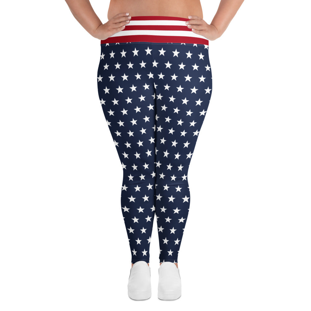 Blue Stars Curvy Performance Leggings