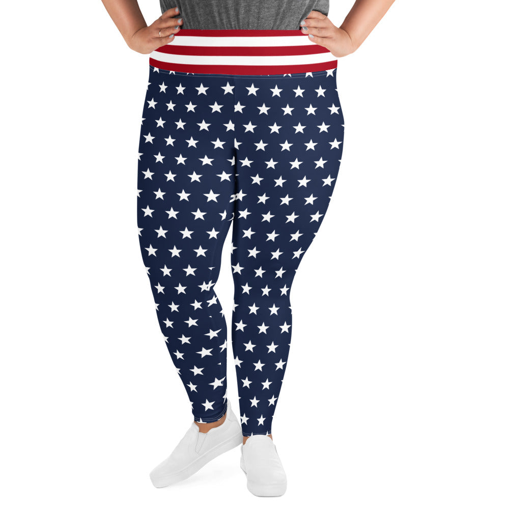 Blue Stars Curvy Performance Leggings