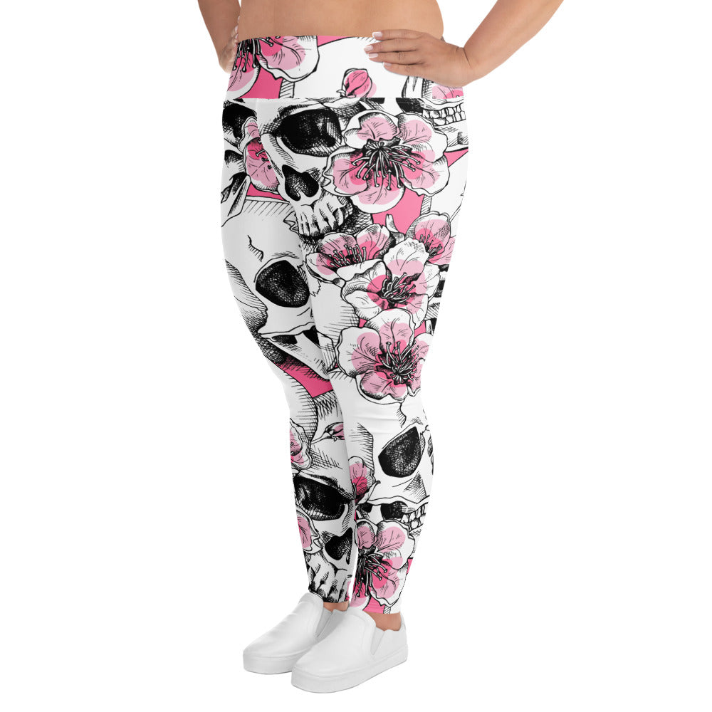 Skull Flower Curvy Performance Leggings