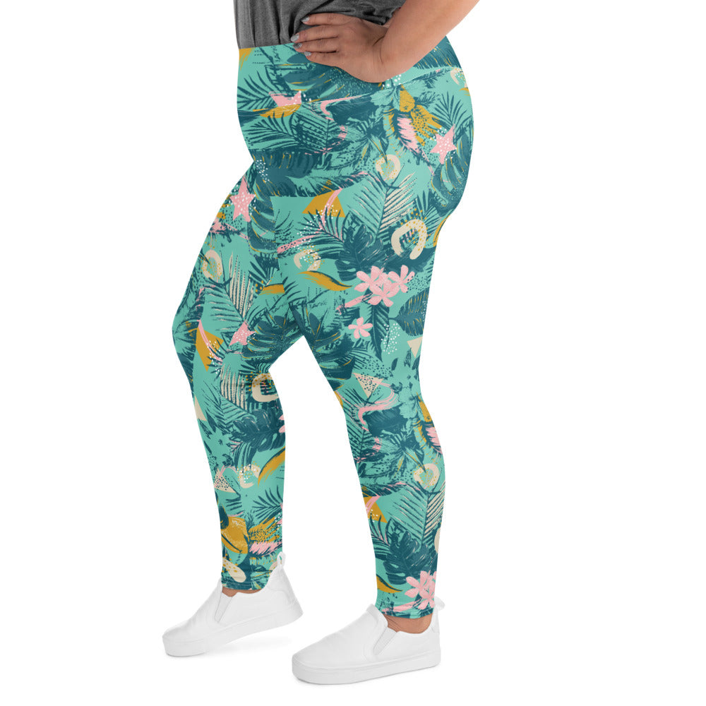 Palm Leaves Curvy Performance Leggings