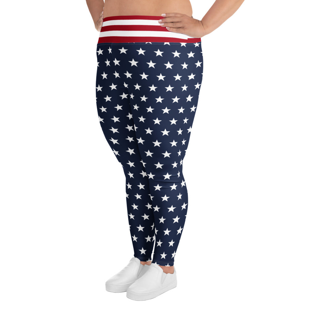 Blue Stars Curvy Performance Leggings