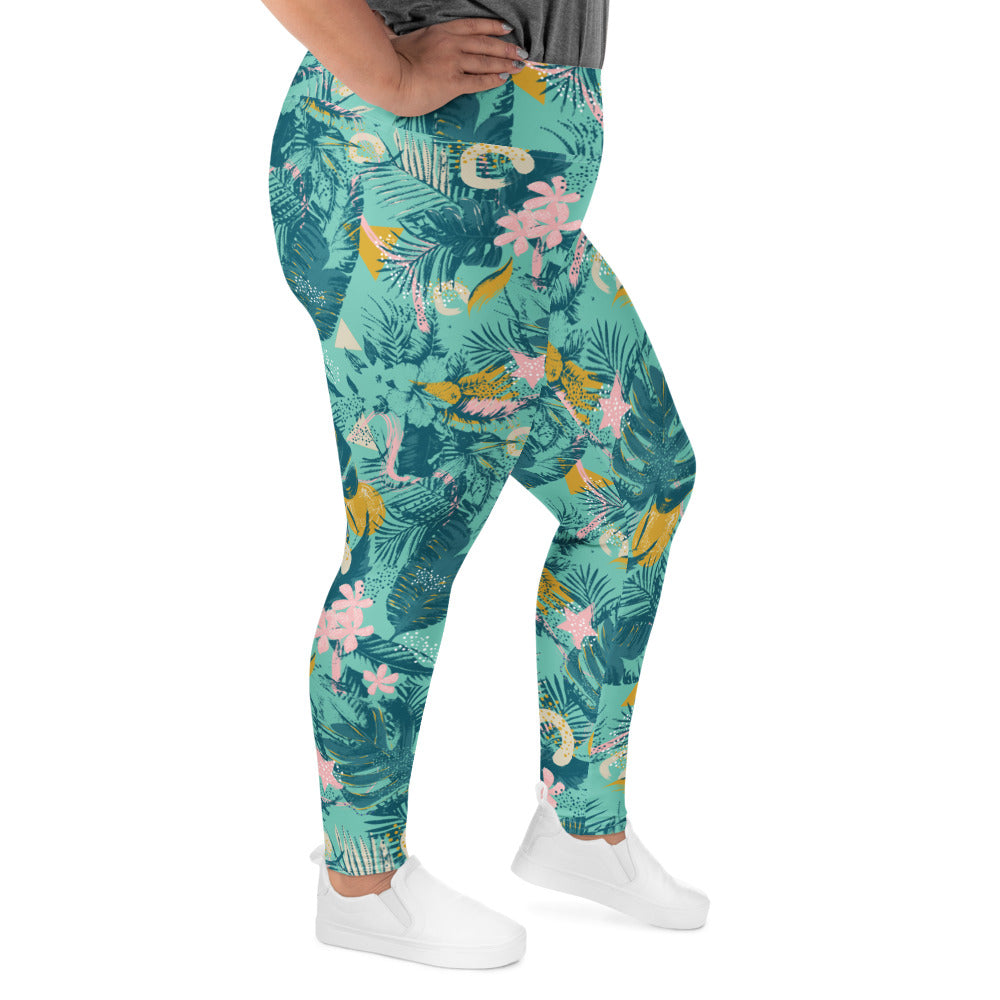 Palm Leaves Curvy Performance Leggings