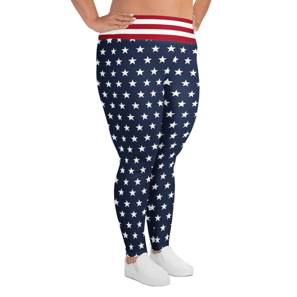 Blue Stars Curvy Performance Leggings