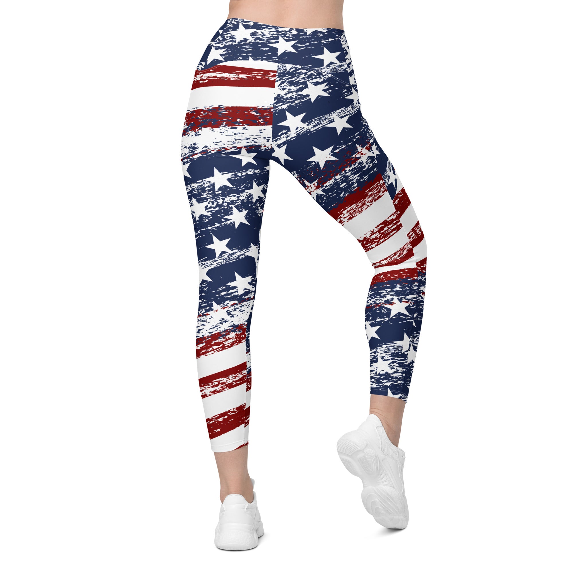 Grunge Stars Stripes Performance Leggings W/ Pockets