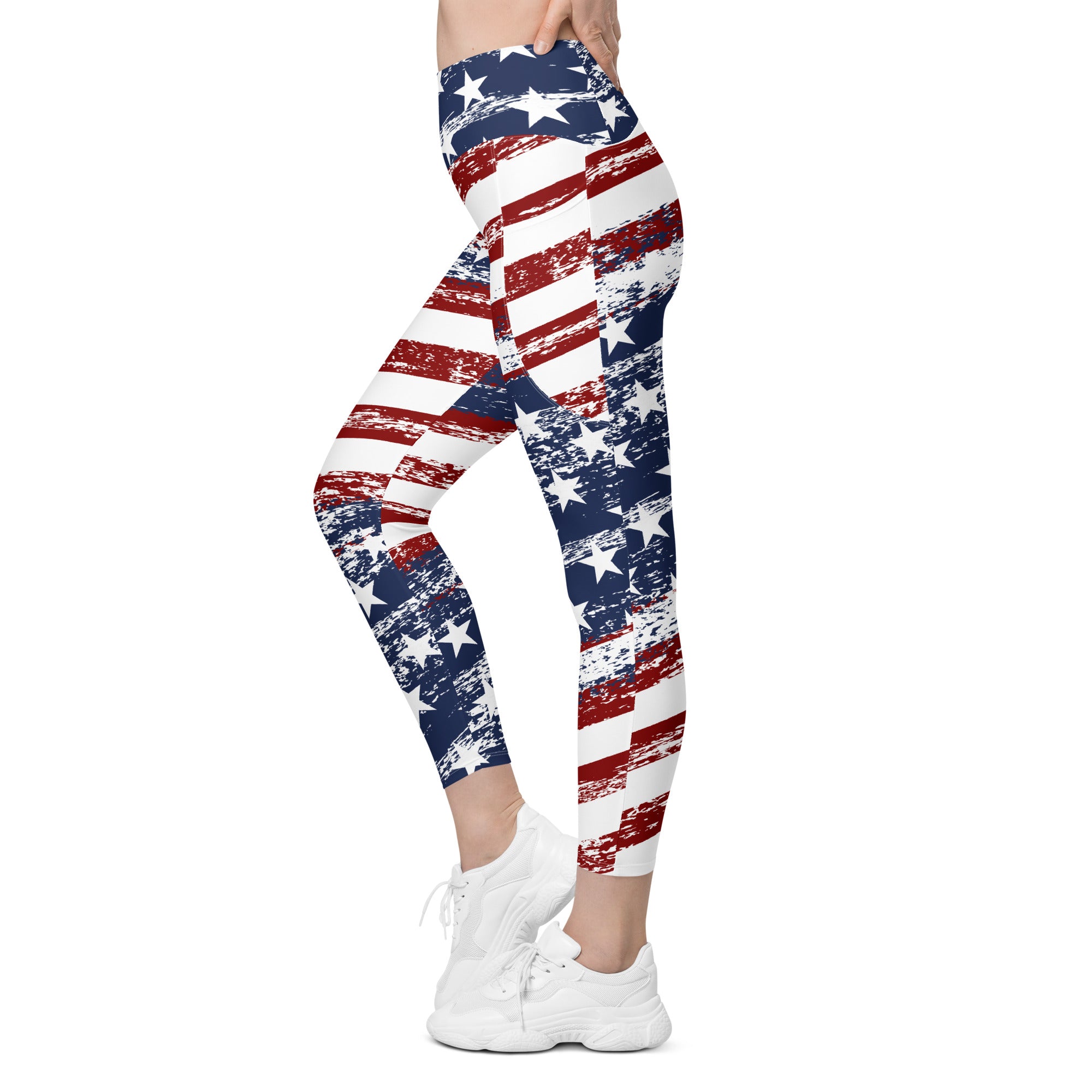 Grunge Stars Stripes Performance Leggings W/ Pockets