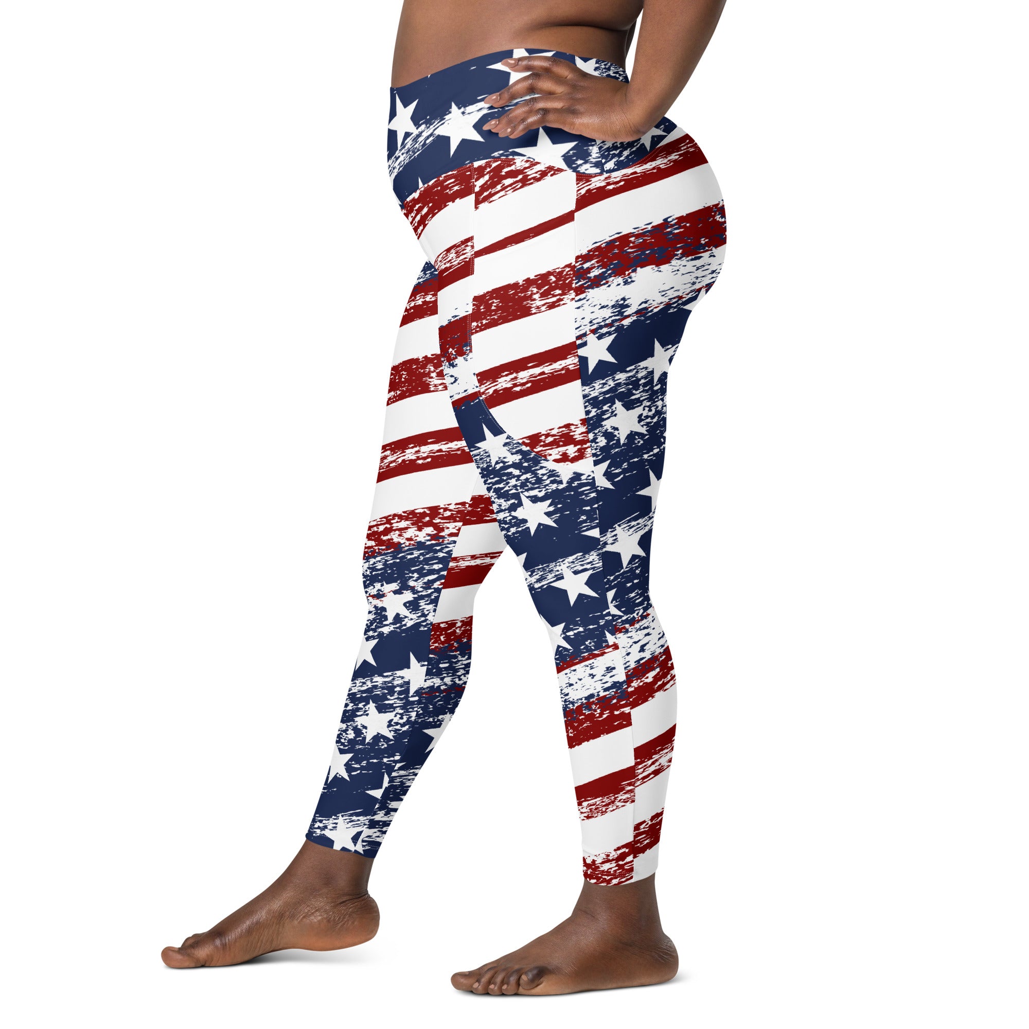Grunge Stars Stripes Performance Leggings W/ Pockets