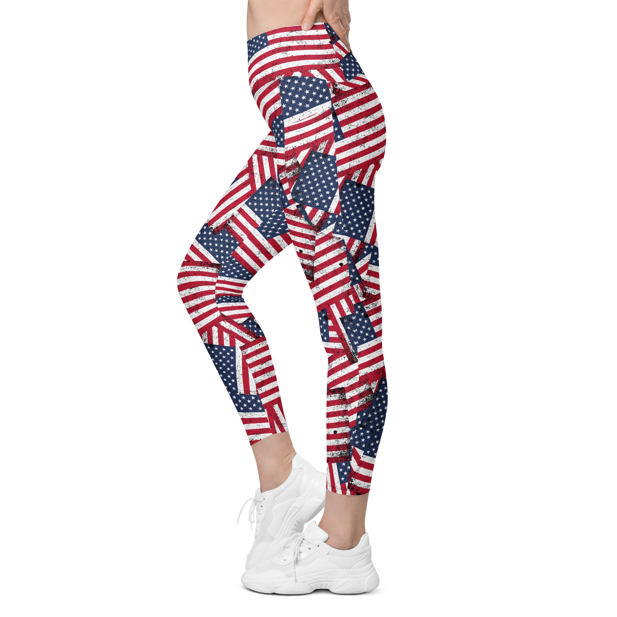 American Flag Performance Leggings W/ Pockets