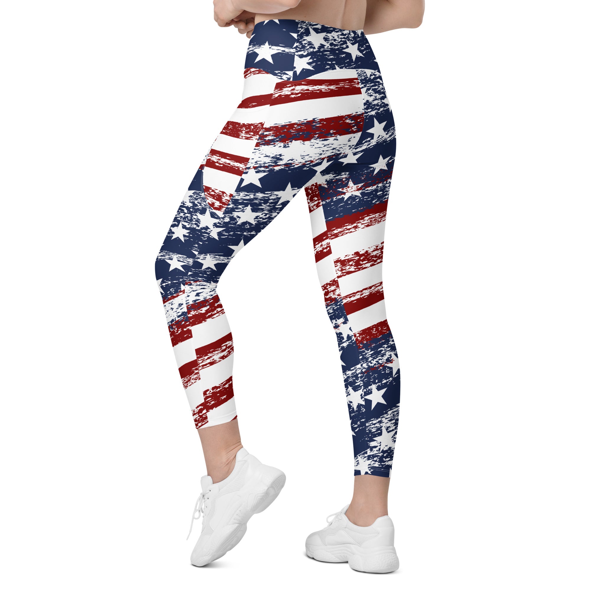 Grunge Stars Stripes Performance Leggings W/ Pockets