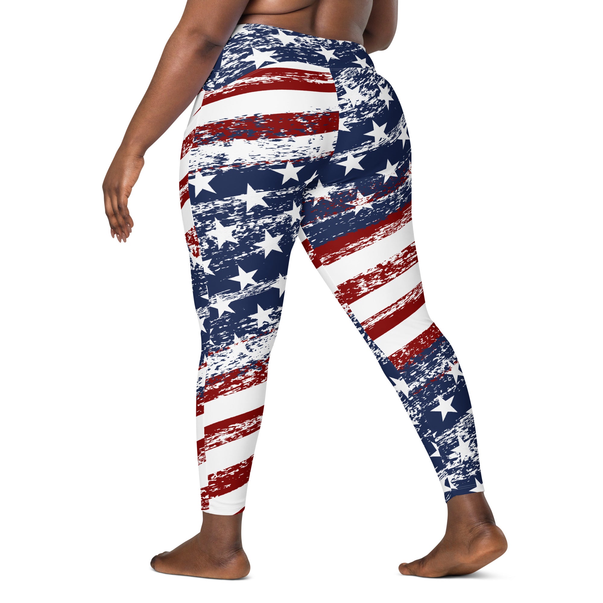 Grunge Stars Stripes Performance Leggings W/ Pockets