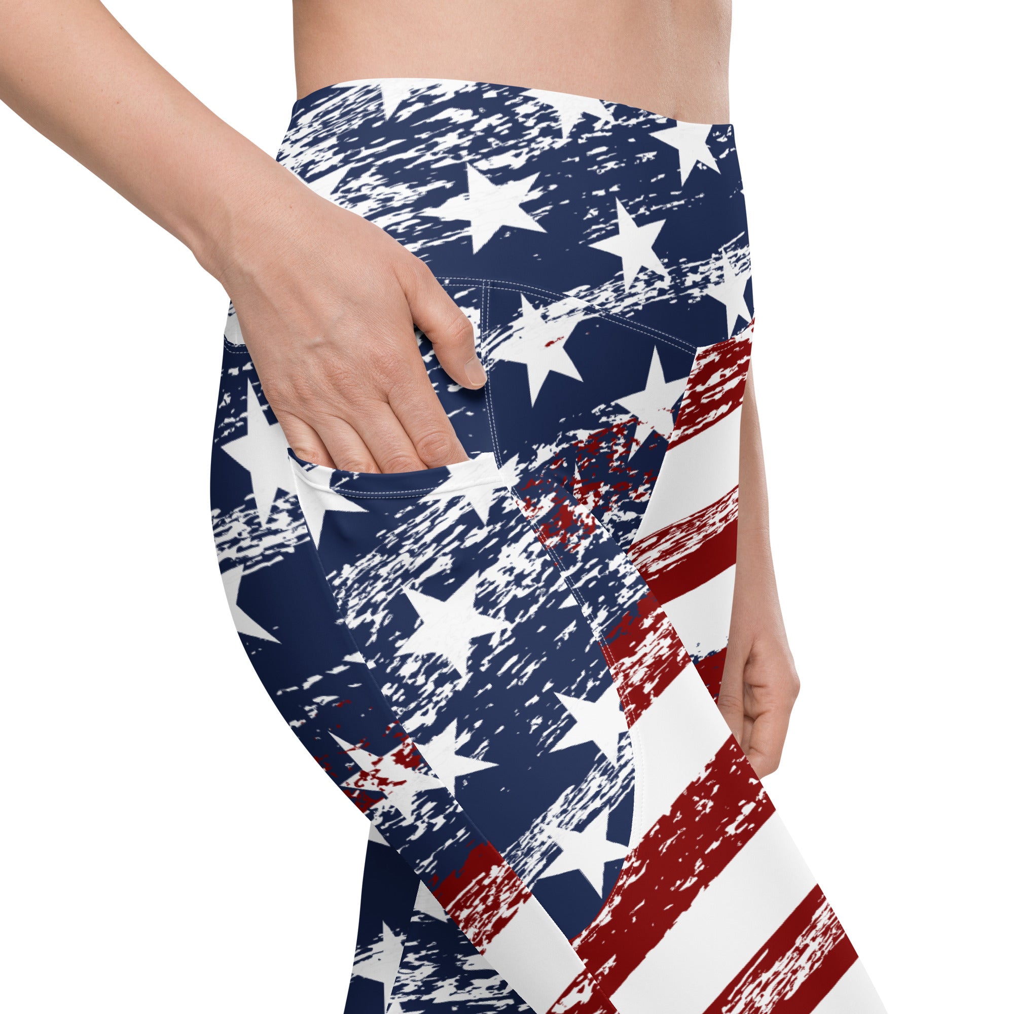 Grunge Stars Stripes Performance Leggings W/ Pockets