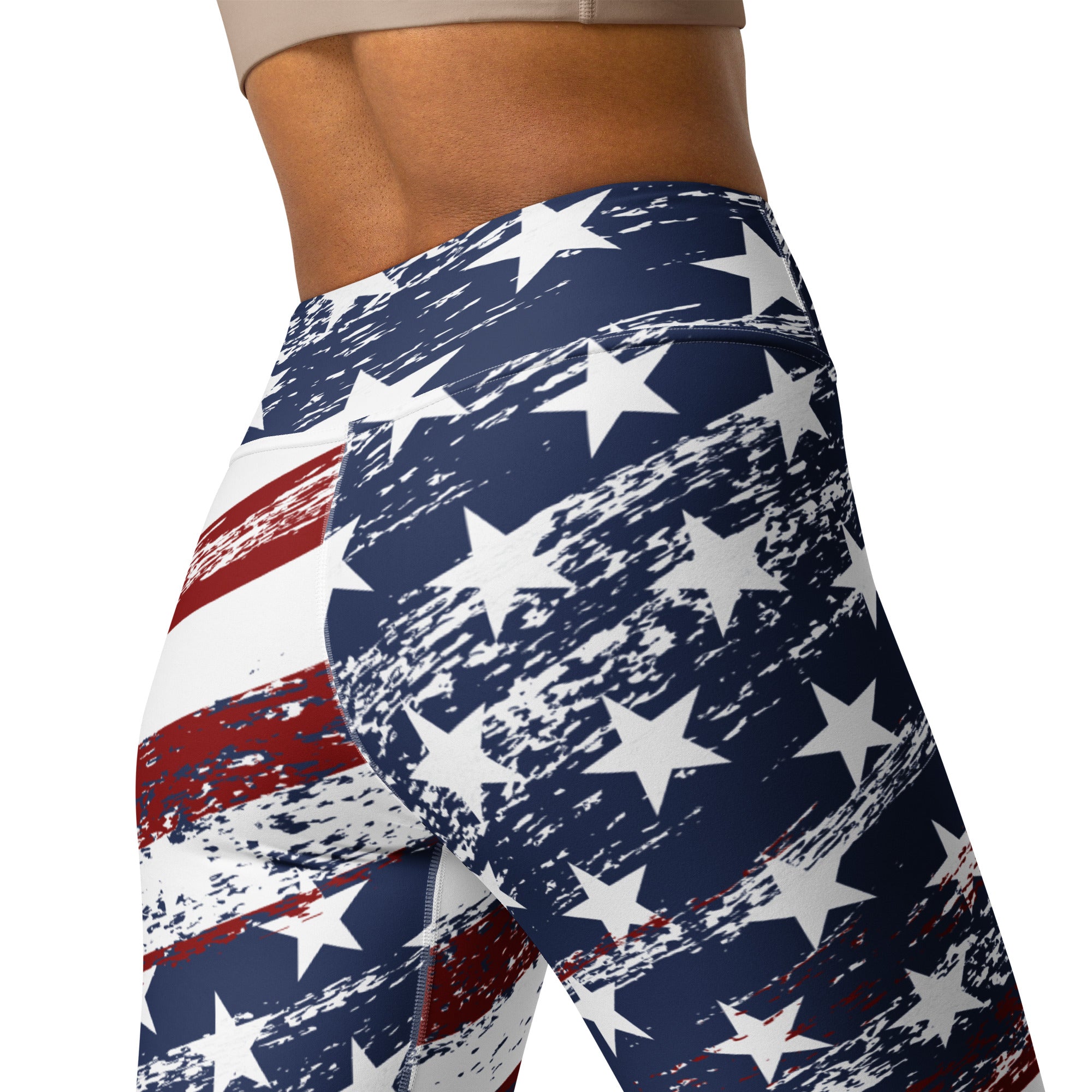 Grunge Stars Stripes Fitness Tee Co Performance Leggings