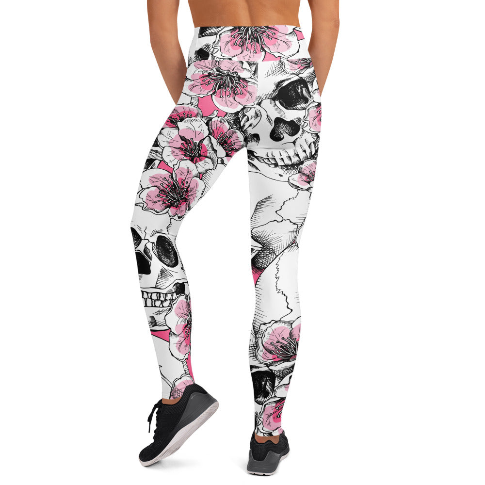 Skull Flower Performance Leggings
