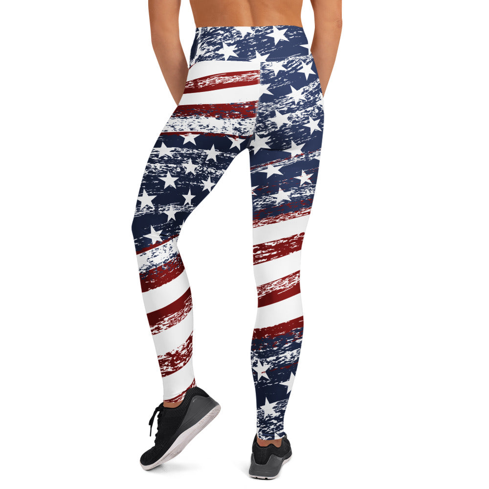 Grunge Stars Stripes Fitness Tee Co Performance Leggings
