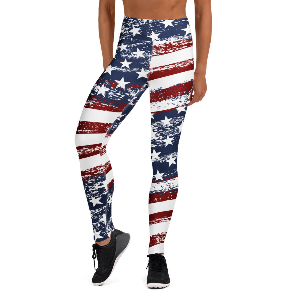 Grunge Stars Stripes Fitness Tee Co Performance Leggings
