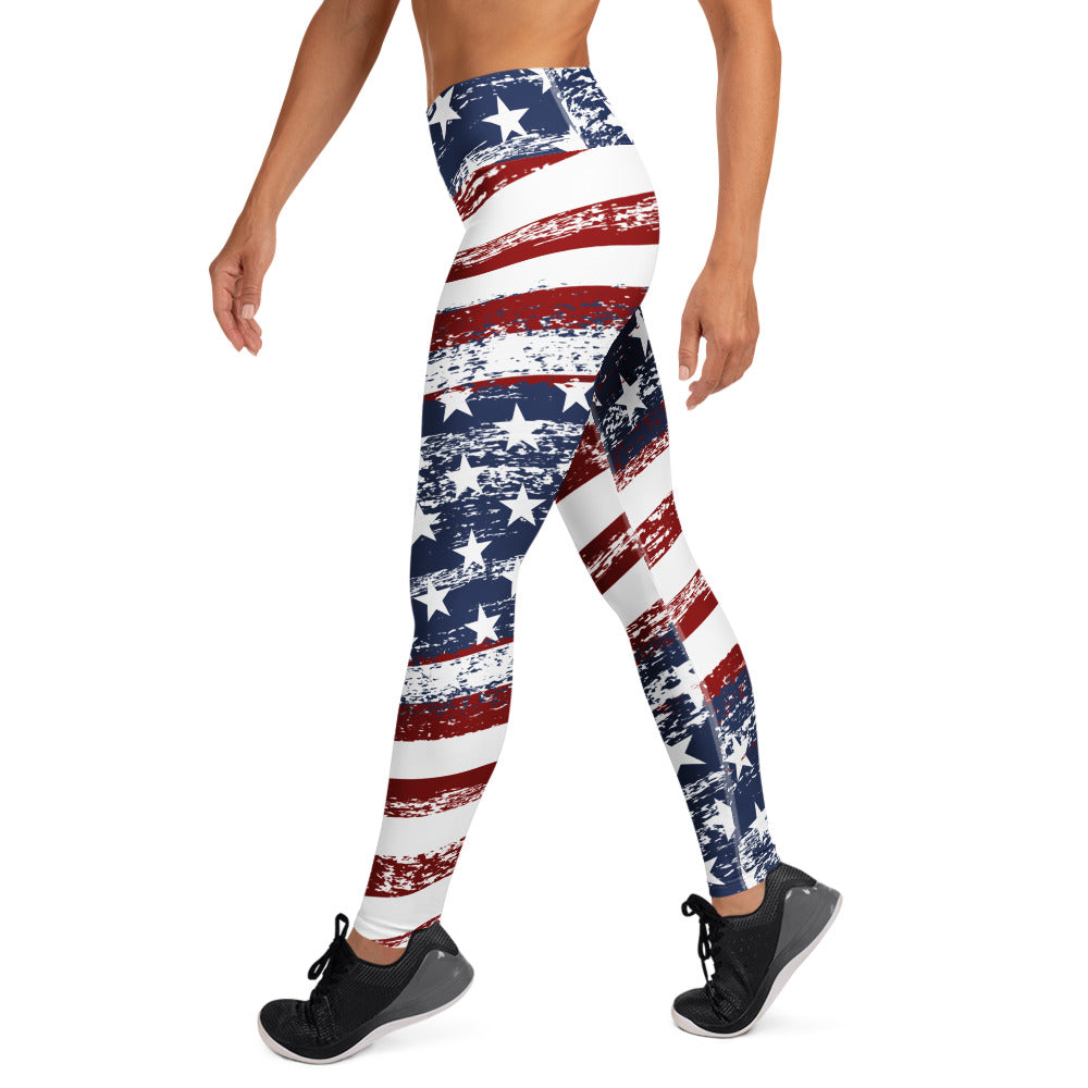 Grunge Stars Stripes Fitness Tee Co Performance Leggings