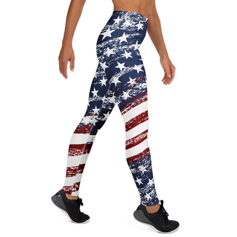 Grunge Stars Stripes Fitness Tee Co Performance Leggings